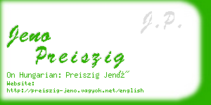 jeno preiszig business card